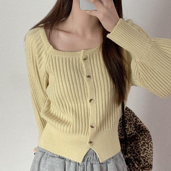 Plenin Ribbed Square Cardigan
