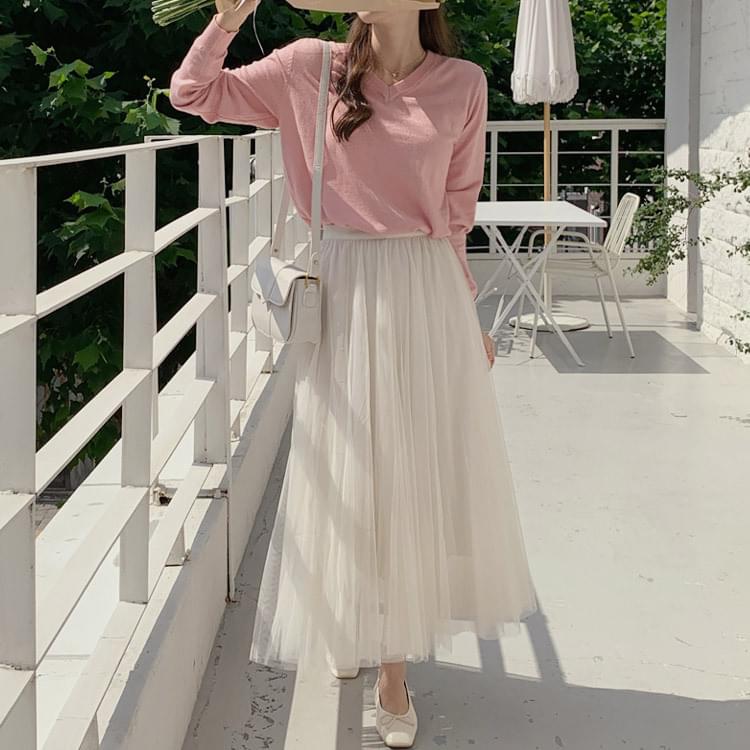 Noelle Banding Sha Long Skirt