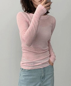 Cade Stripe Slim Tencel Long Sleeve