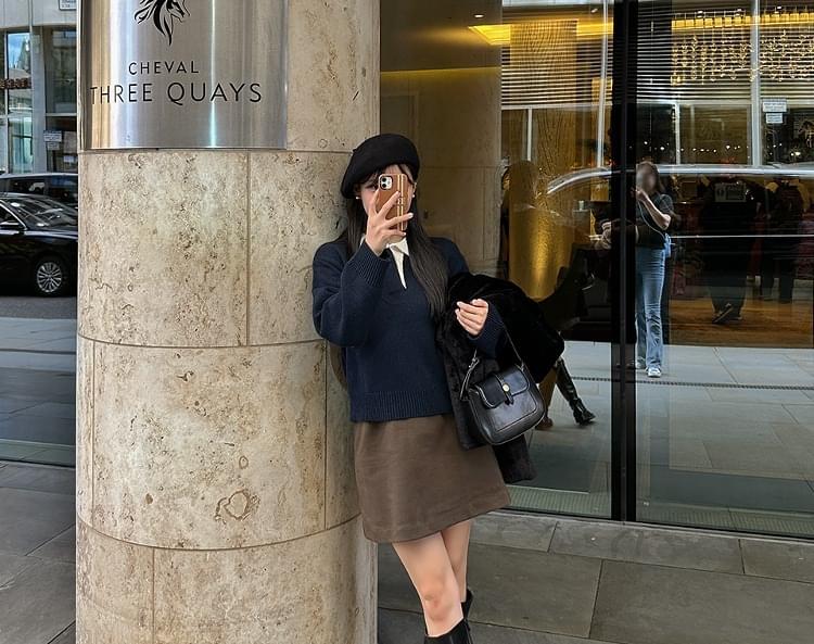 Elkin Spandex Wool Mini Skirt