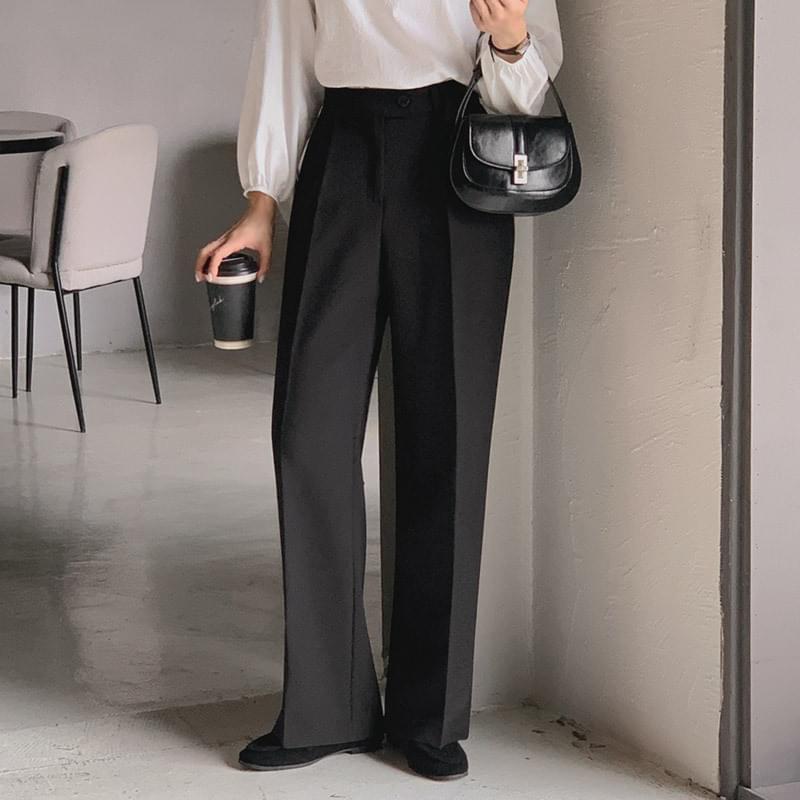 Hazelley pin tuck wide slacks