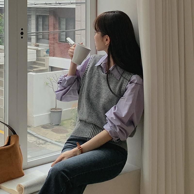Cashmere Wool Round Knitwear Vest
