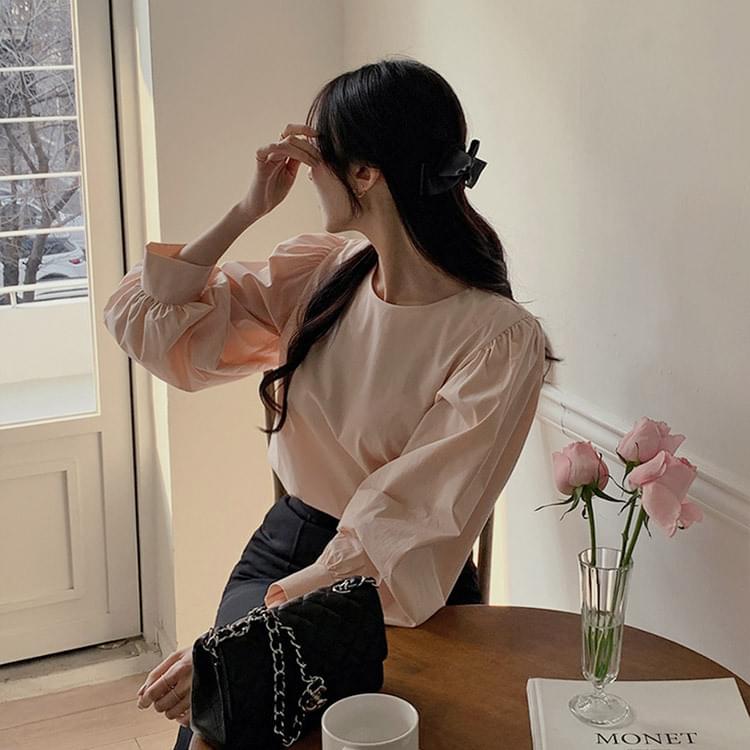 Sherry puff cotton blouse