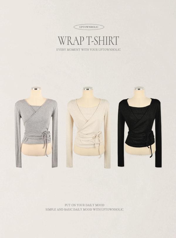 Fleece-lined wrap t-shirt