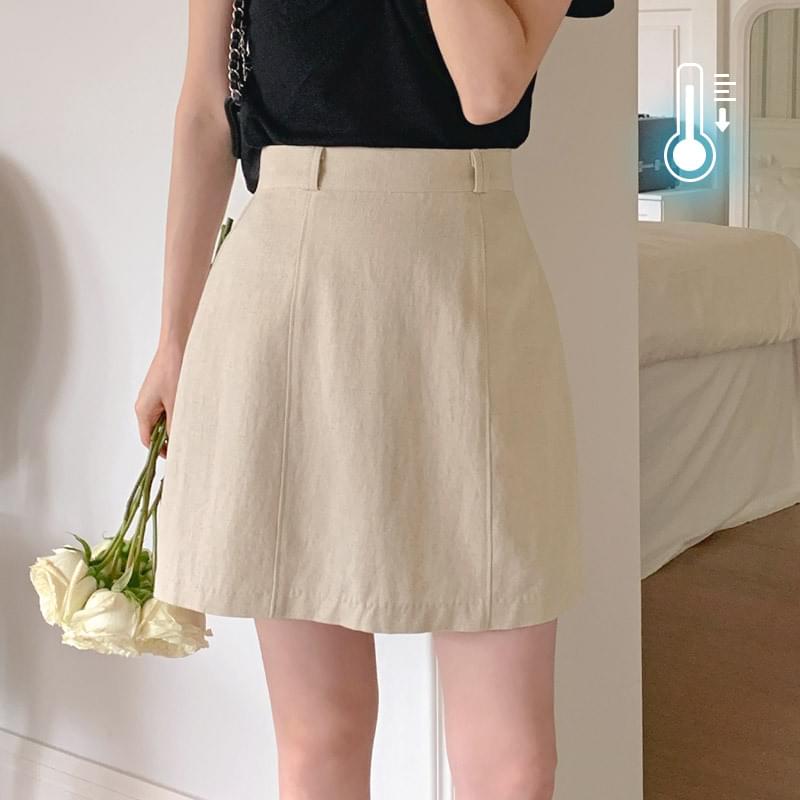 Rosio Linen A-Line Mini Skirt