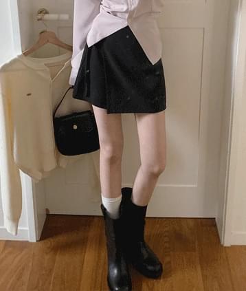 rib lab mini skirt