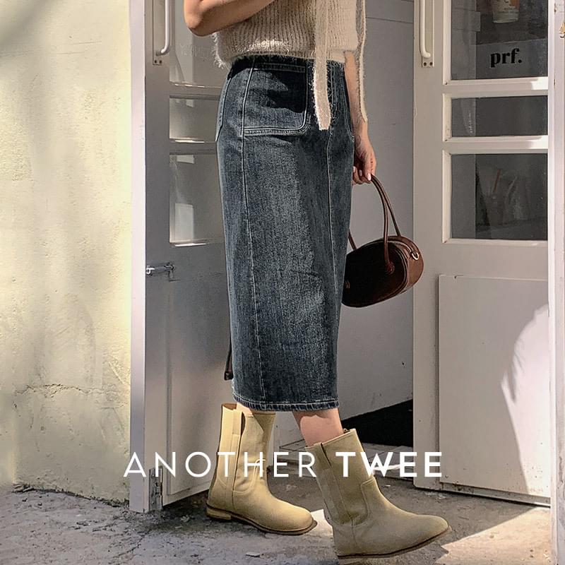 Eyephil Pocket Denim Long Skirt