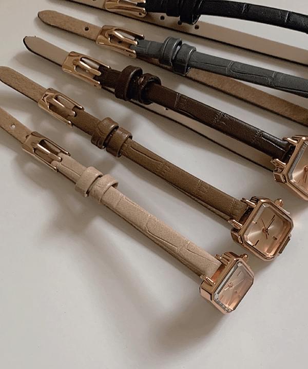 Peach Slim Square Watch