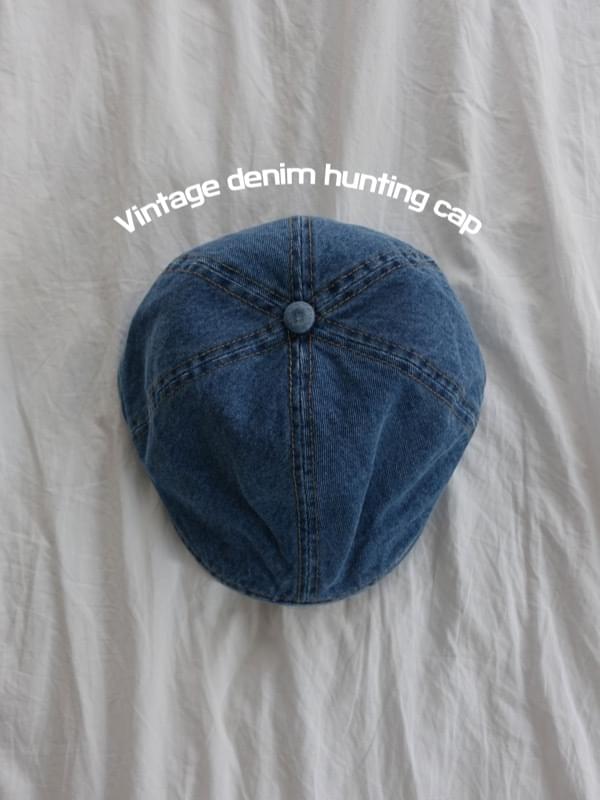 VINTAGE DENIM HUNTING CAP