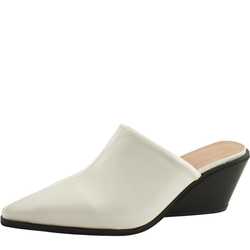 Stiletto heel wedge mid heel mule loafer 6cm white