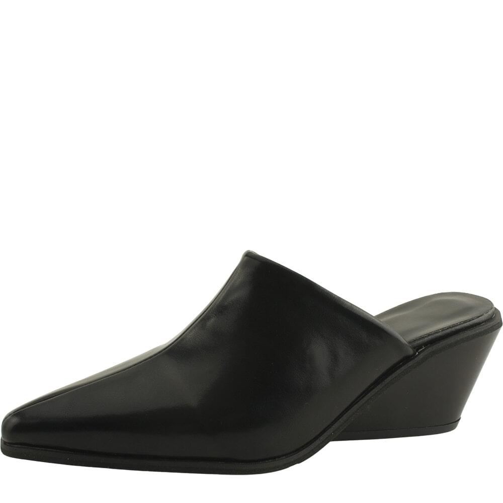Stiletto heel wedge mid heel mule loafer 6cm black