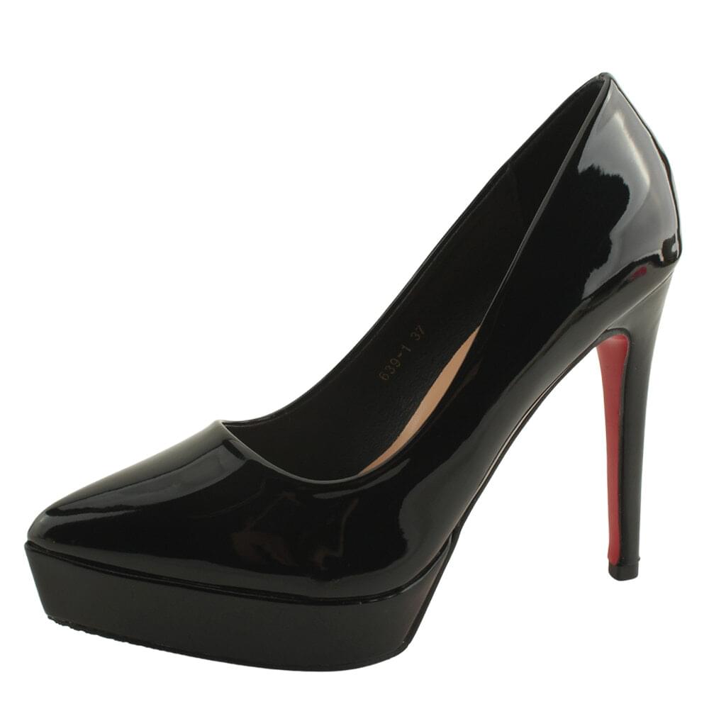 Stiletto heel enamel Gaboshi stiletto heel 12cm black