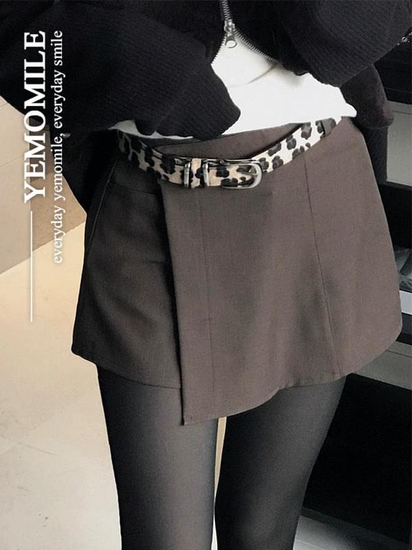 豹紋皮革扣環腰帶