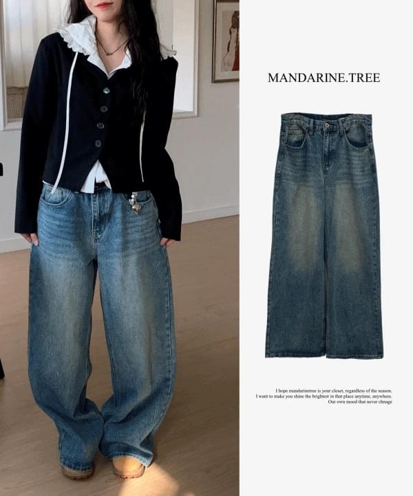 Myto Cats Vintage Faded Blue Denim Long Pants Jeans 1 color