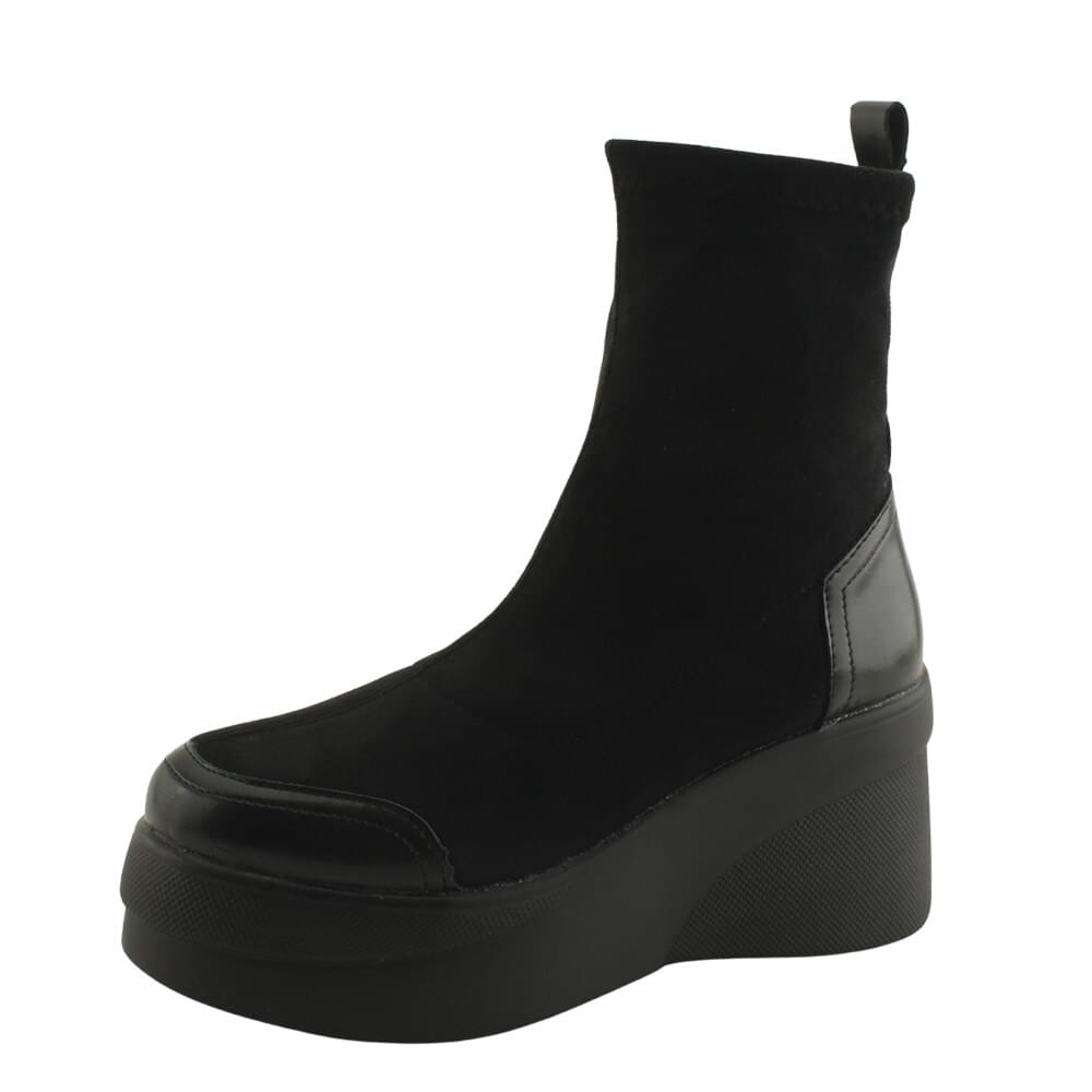 Suede Spandex Socks wedge heel high heel ankle boots 8cm