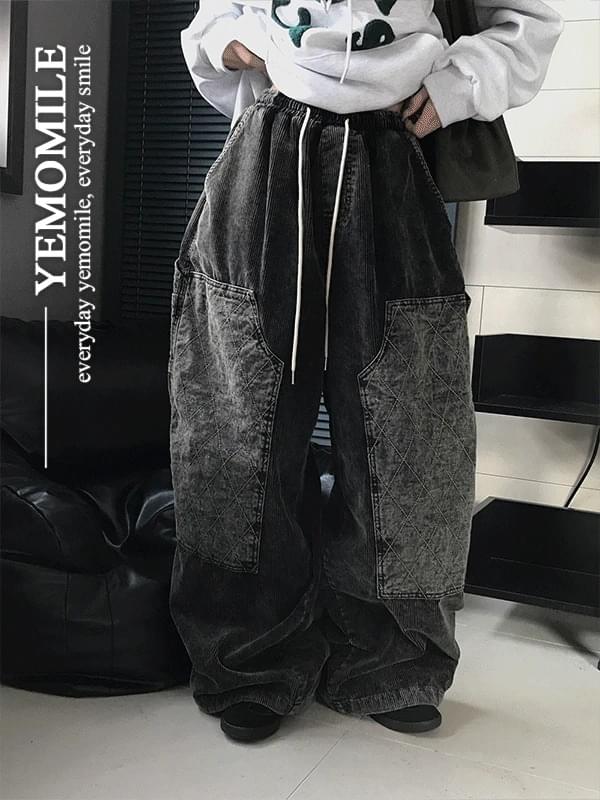 GRED PATCH GOLDEN BANDING PANTS