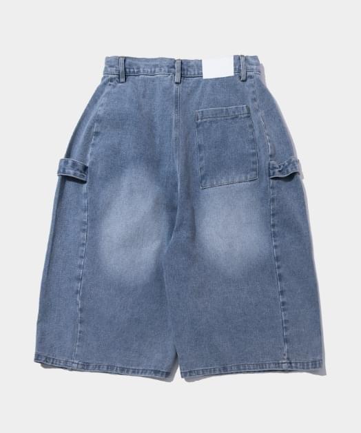 Side Bijo Point Wide Half Bermuda Denim Pants