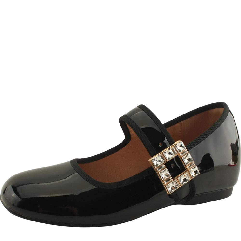 Height Increased Heel Cubic Jewel Mary Jane Flat Shoes 4cm
