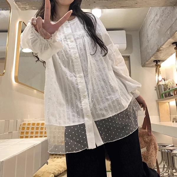 Antoni round neck chiffon blouse