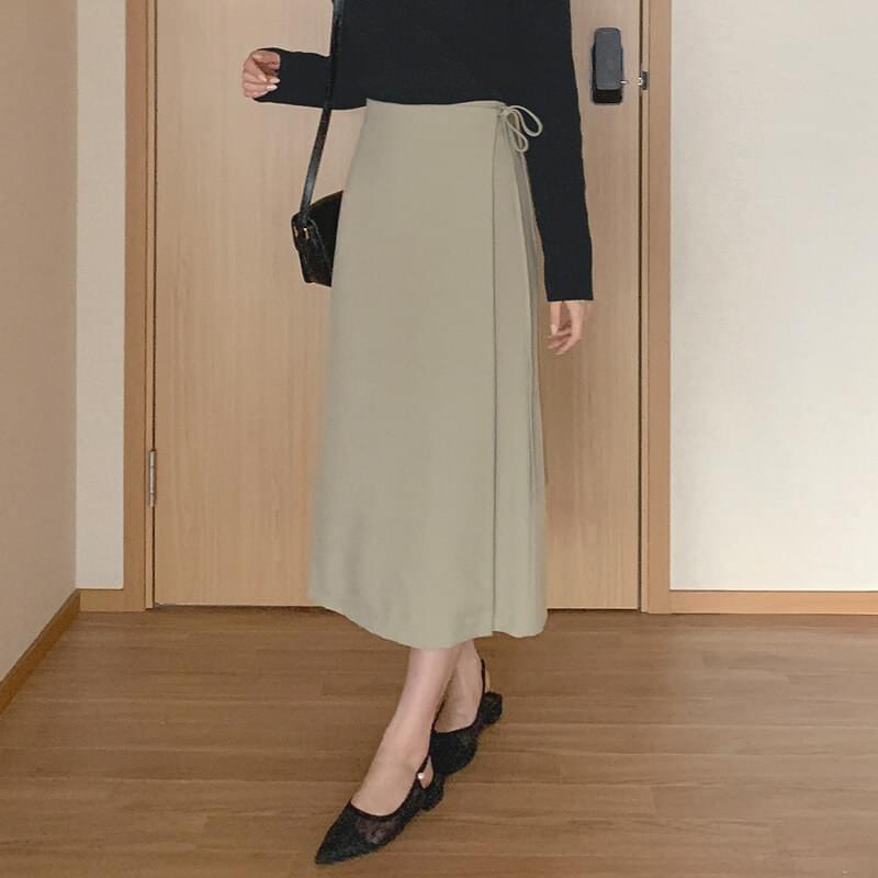 Vianna banding wrap long skirt