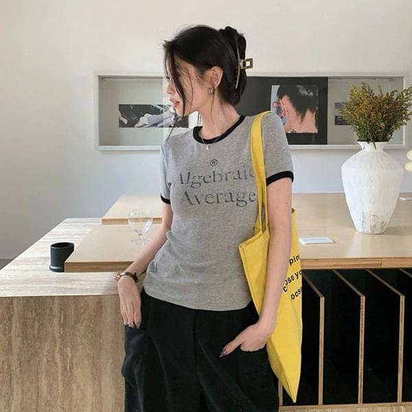 Gelby color blocking lettering short sleeve t-shirt