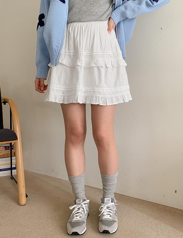 Shushu Cancan Frill Banding Mini Skirt 80360