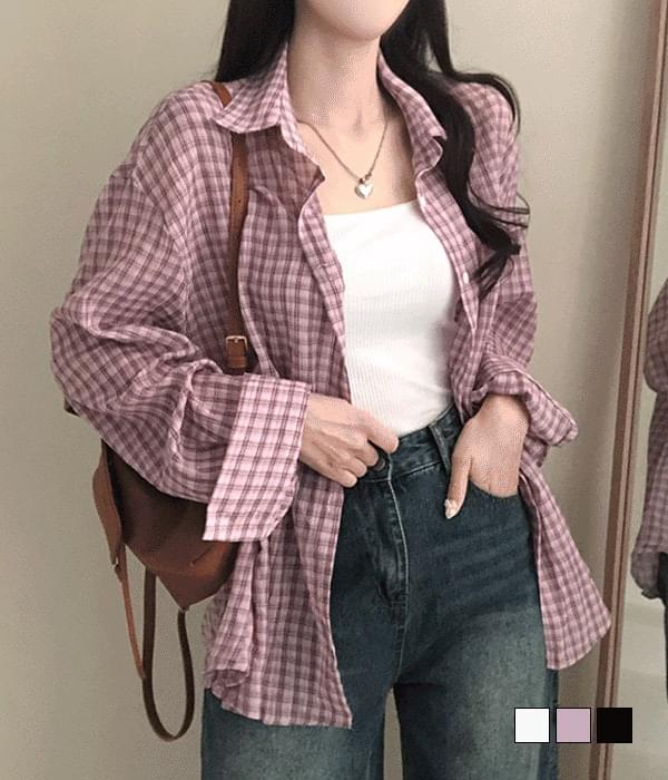 바바 루즈핏 체크 셔츠