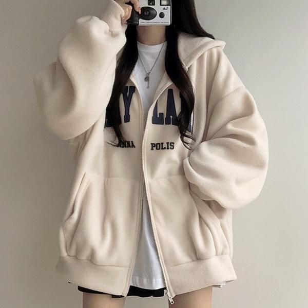 Warm fleece over hooded zip-up (Ships Today)