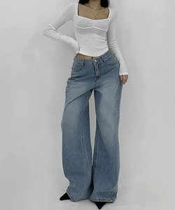 Find Faded Daily Line Split Balloon Wide Pants