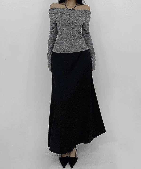 Carrie Daily Guest Look Satin Hidden Banding Maxi Long Skirt