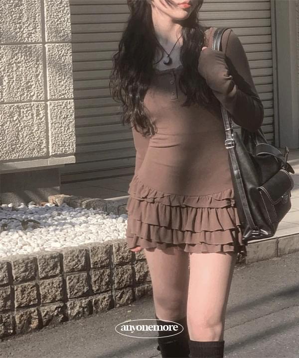 Lotz Cancan Frill Layered Mini Dress