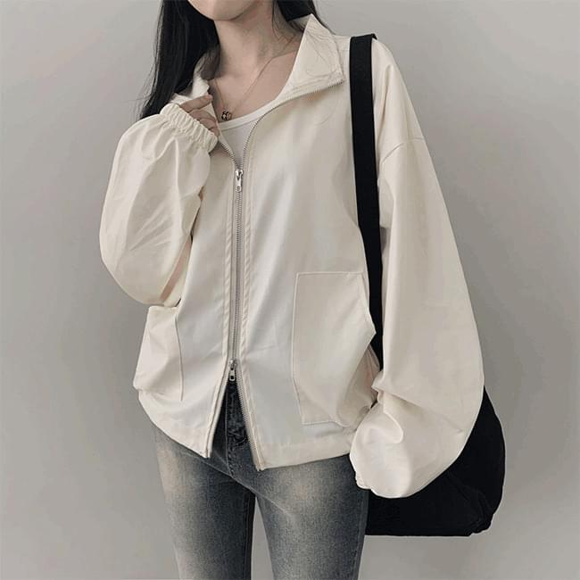 Chuchu two-way string leather jacket