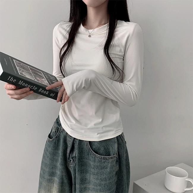 Putz Loose-fit basic hem rolled long sleeve T-shirt
