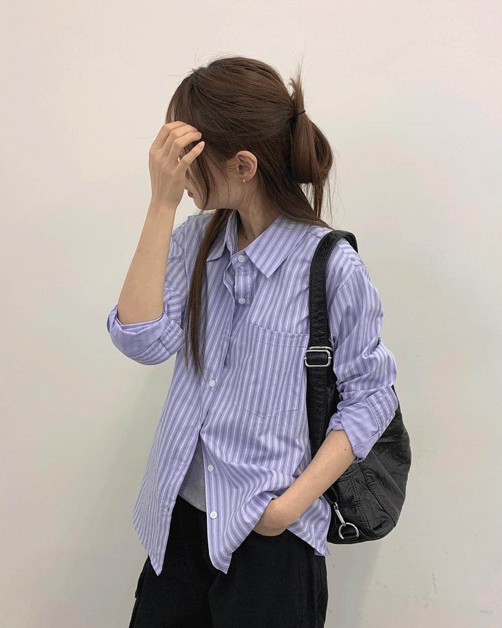 Hein Stripe Loose-fit Pocket Shirt Shirt