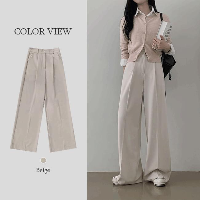 Tijan High Waist Pintuck Wide Slacks