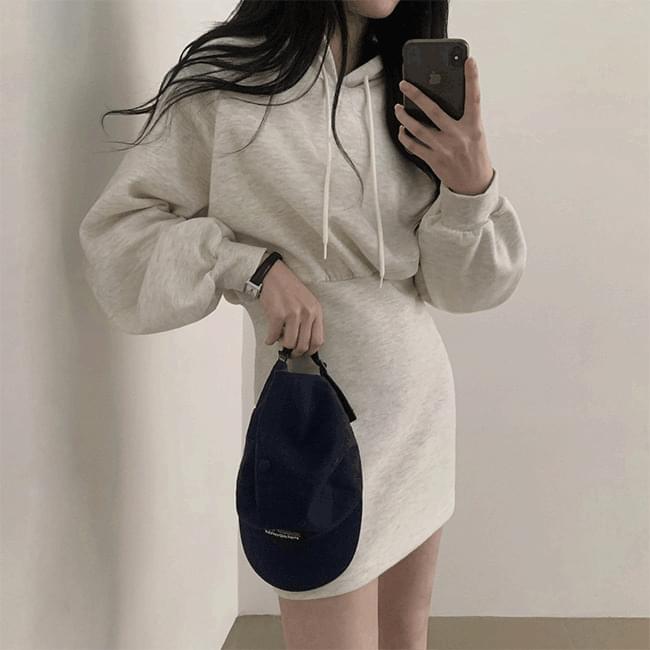 Monu Fleece-lined hooded mini Dress