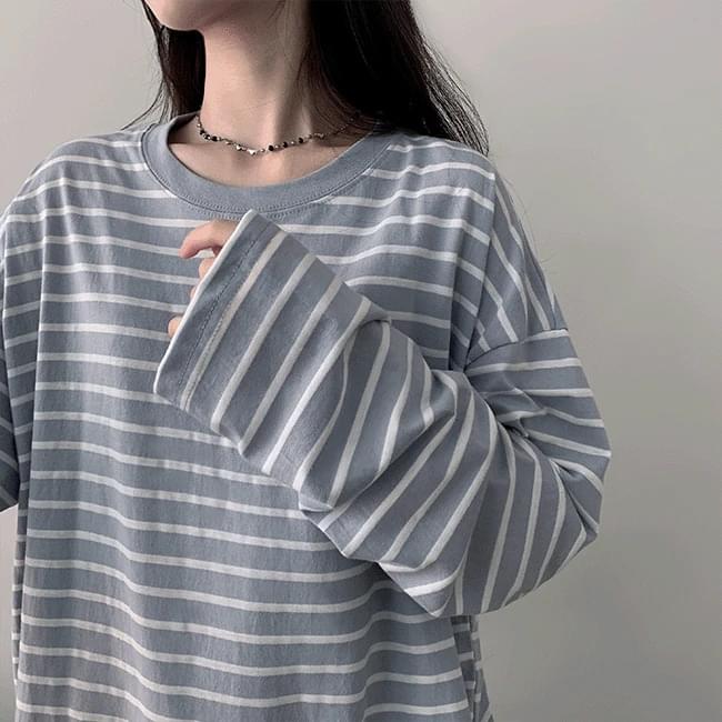 Romper Loose-fit striped Striped sleeve T-shirt