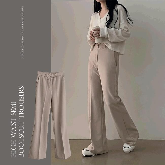 Hanu high waist semi Flared slacks