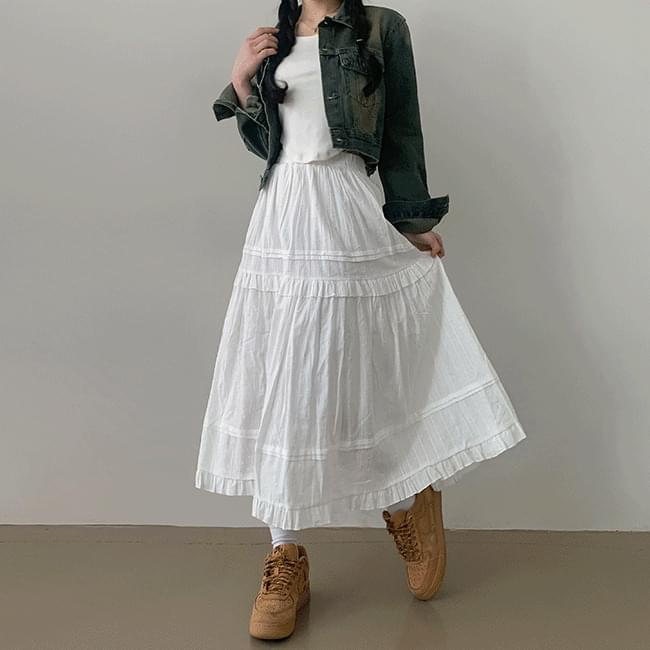 Chio Banding Flare Cancan Skirt
