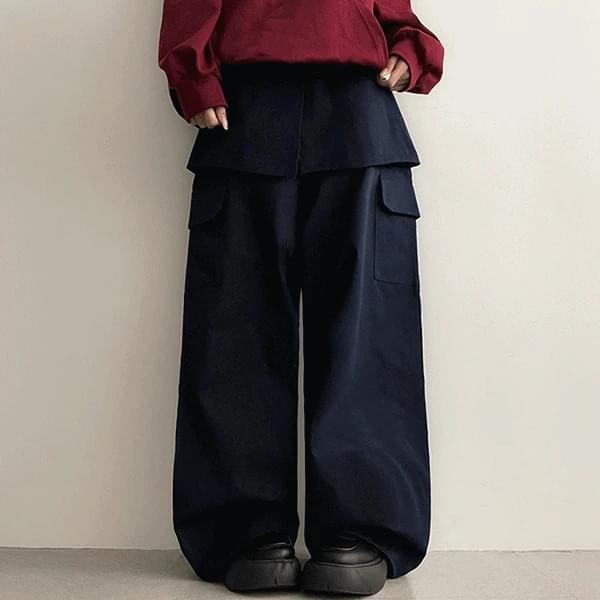 티로레이어드스커트카고팬츠세트 (2color)