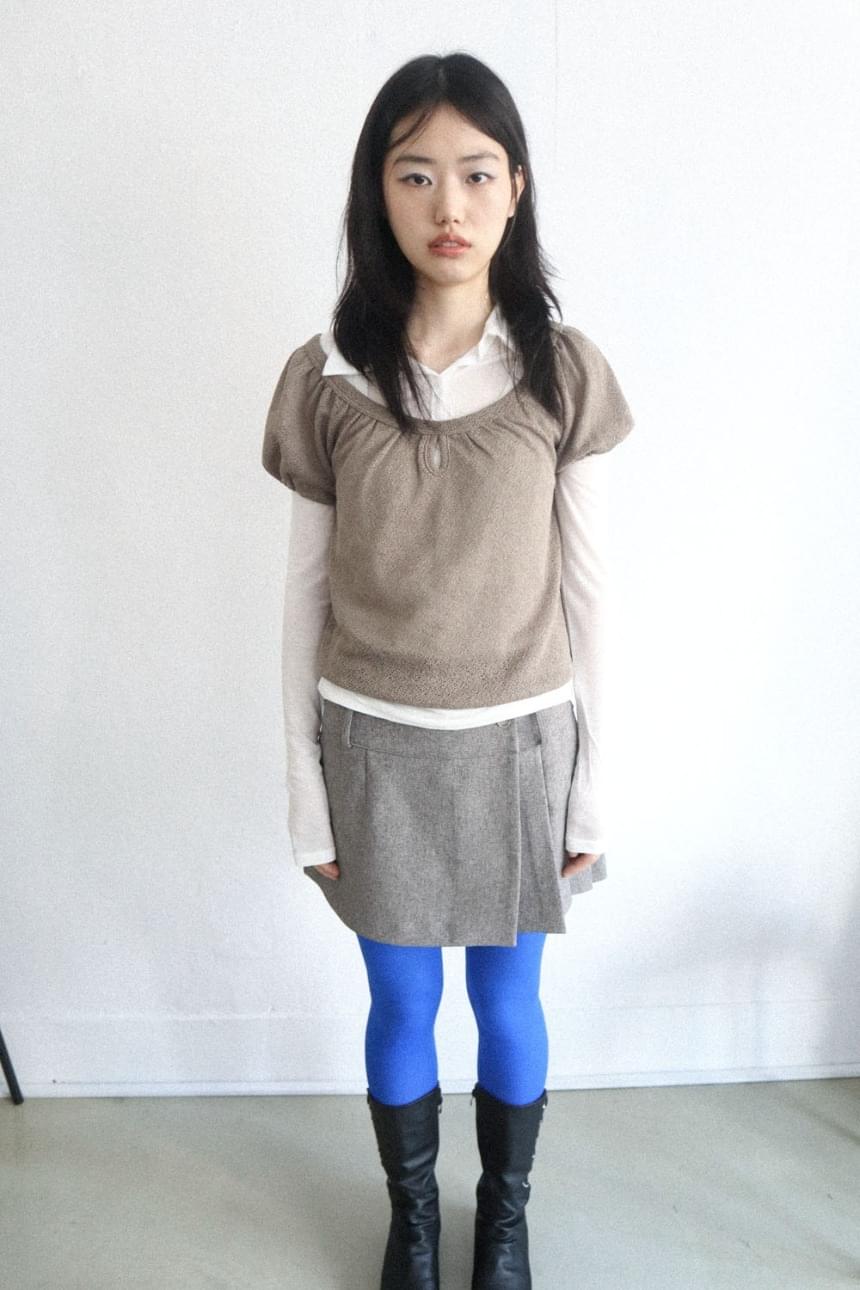 monica puff knit top