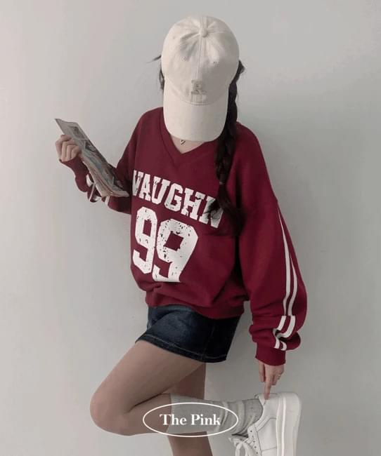 Cheetah Overfit V-Neck -Neck Print Track Sweatshirt