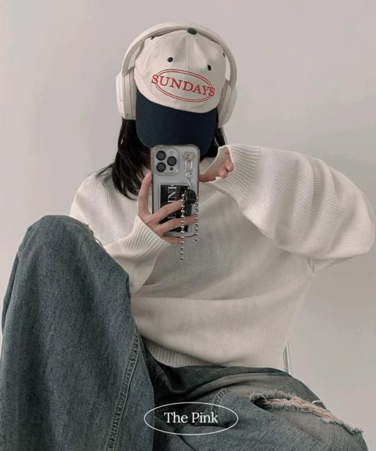 Bonk Overfit Round Hatchi Knitwear