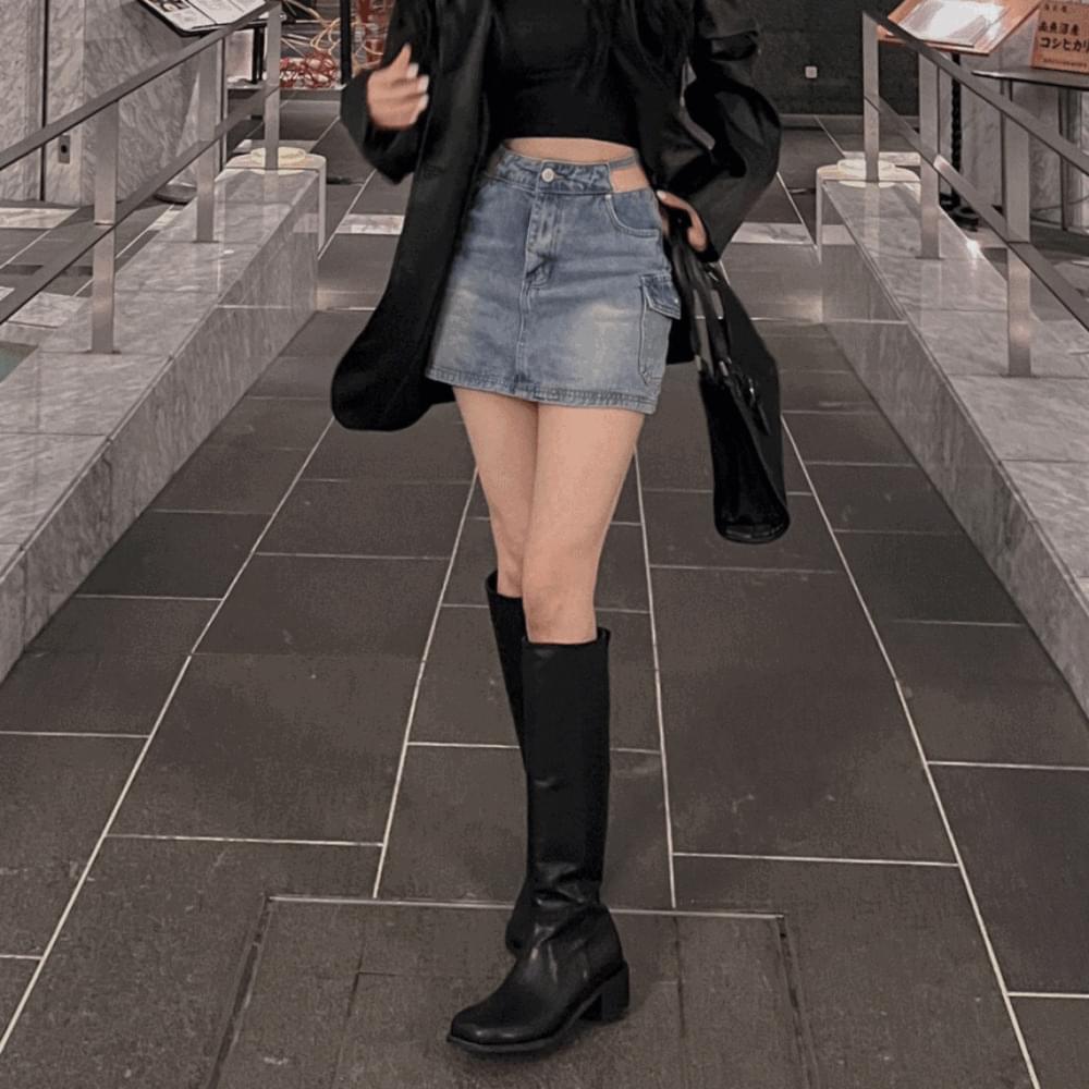 So comfortable trendy long leg fit leather round nose long mid heel boots high boots spring season 2 colors
