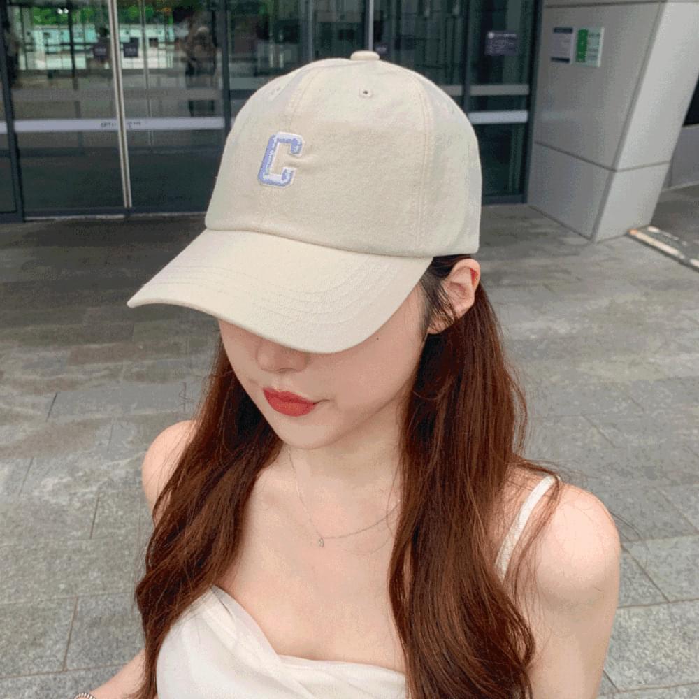 Celebrity fit Kkuanku Vintage C alphabet logo English lettering embroidery cotton small ball cap print printing lettering cap hat baseball cap simple daily spring summer fall winter 6col