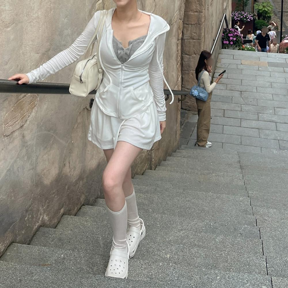 Wrinkle Layered Fashion Socks Slim Ribbed Wrinkled Gauze Ballet Core Knee Socks Stockings Long Spring Summer Foot Tose Leg Warmers White Gray Black