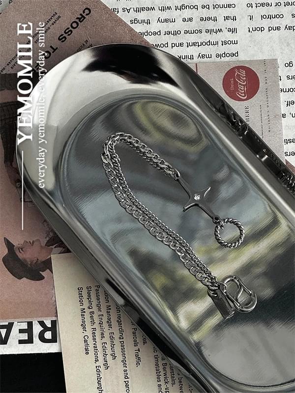 Surgical Cubic Star Two-Chain Bracelet