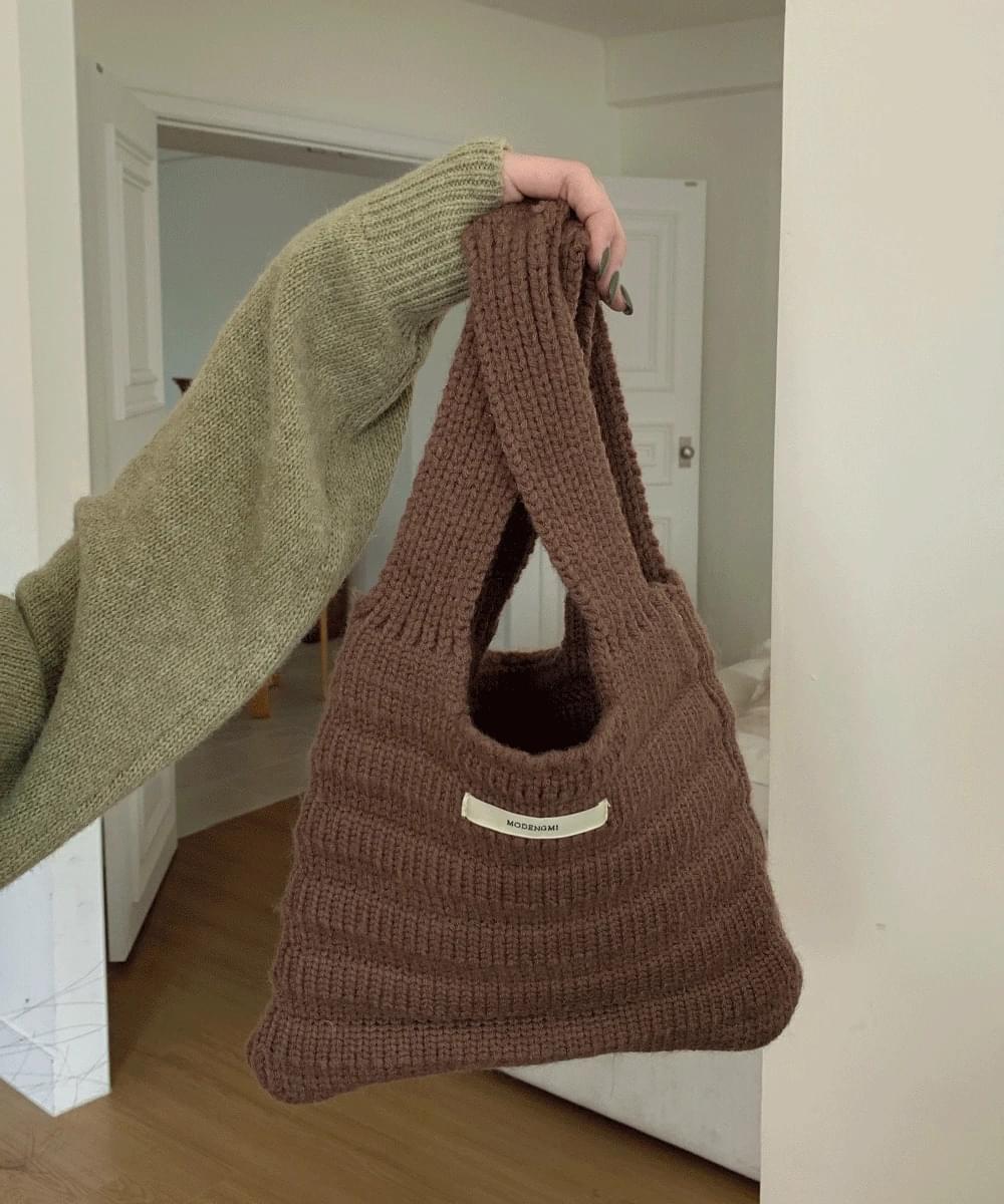Wool Knitwear Handbag Tote Bag English Label Bag Casual Daily Look Travel Look Warm Winter Item Point Item