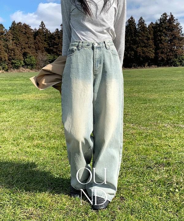 Cardin two-button wide denim pants -3 colors