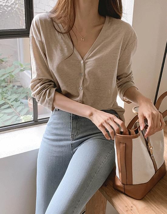 비욘드 린넨 가디건(브이넥/여리핏)